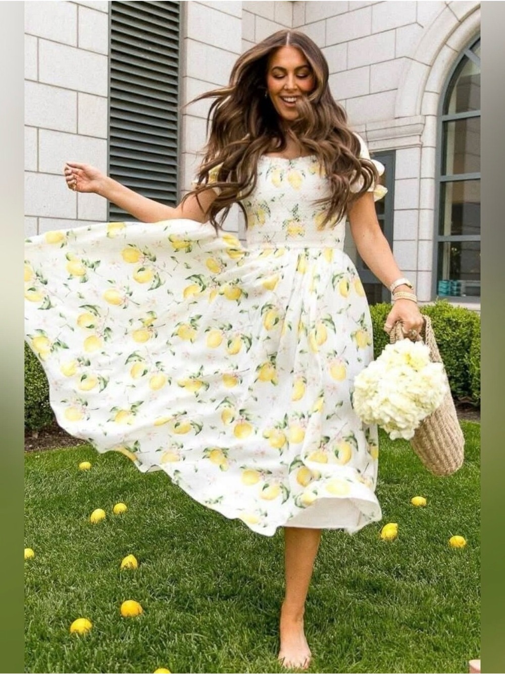 Ivy City Hollie Dress in Lemon Print XL